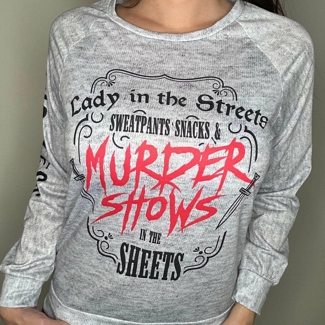 Best Pirce ๐ฏ Yoycol ๐ฉ Women's Raglan Sleeve Sweatshirt - Murder Shows ๐ 5 Yoycol Women's Raglan Sleeve Sweatshirt - Murder Shows