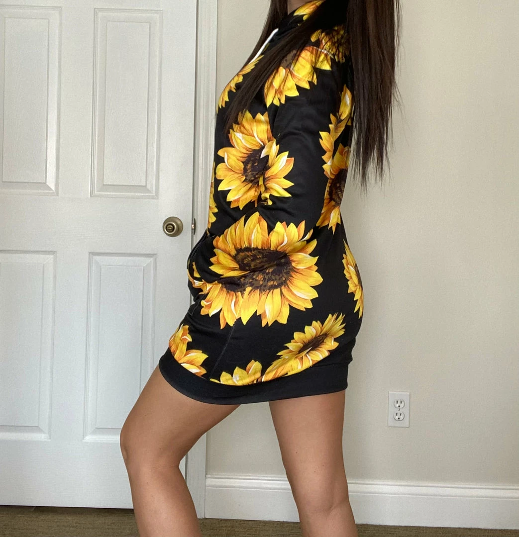 Wholesale ๐ฅ Yoycol Sunflower Hoodie ๐ Dress | Black ๐ฉ Women ๐ 8 Yoycol Sunflower Hoodie Dress | Black Women
