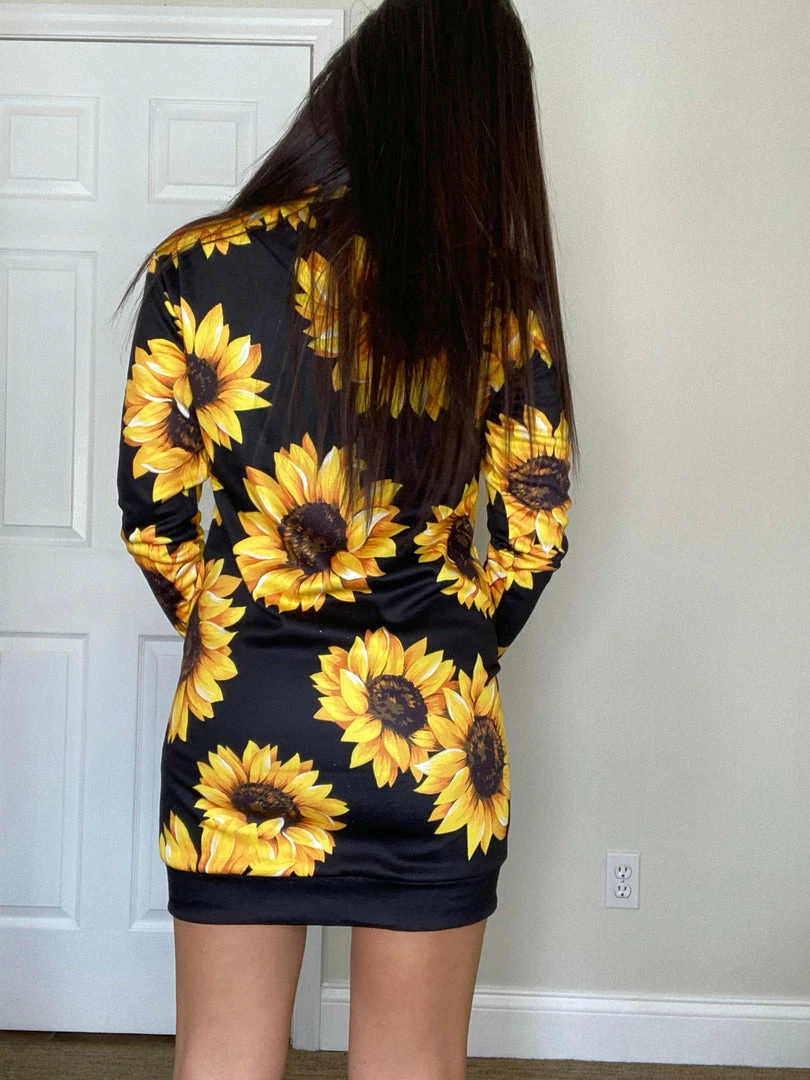 Wholesale ๐ฅ Yoycol Sunflower Hoodie ๐ Dress | Black ๐ฉ Women ๐ 7 Yoycol Sunflower Hoodie Dress | Black Women