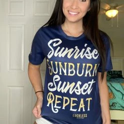 Yoycol Sunrise Sunburn Sunset Repeat Women's Tee