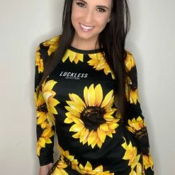Yoycol Sunflower Lovers CRITICAL COTTON WOMEN'S PAJAMA SET | BLACK SUNFLOWER