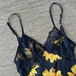 Yoycol Women Sunflower Cami Top / Dress With Lace