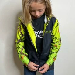 Yoycol HI-VIS KIDS CAMO HEAVY ZIP FLEECE HOODIE