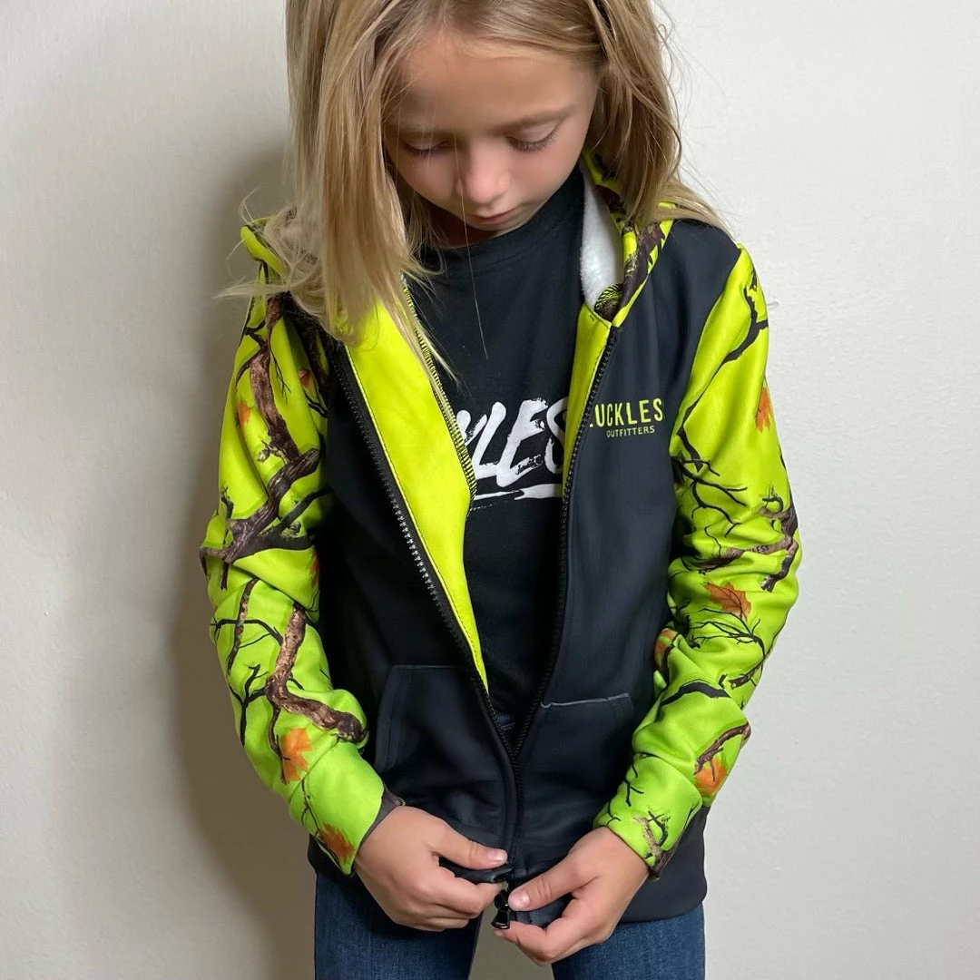 Discount 🛒 Yoycol HI-VIS KIDS CAMO HEAVY ZIP FLEECE HOODIE ✨ 3 Yoycol HI-VIS KIDS CAMO HEAVY ZIP FLEECE HOODIE