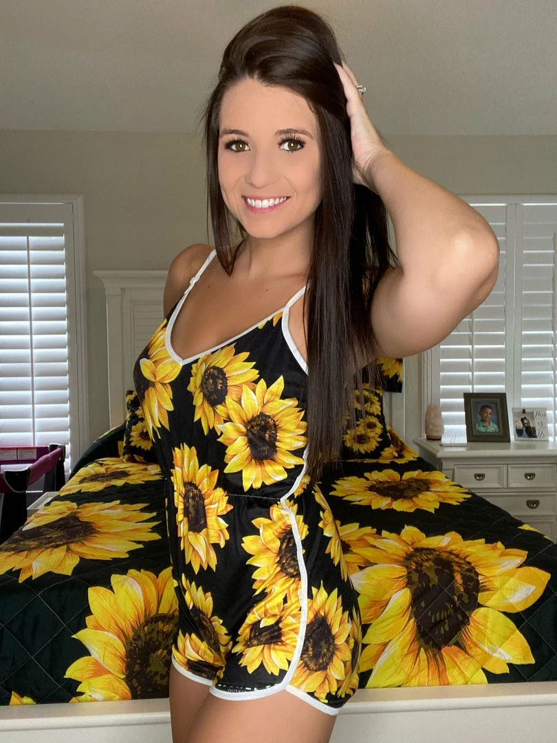 Brand new 😉 Yoycol Sunflower V-neck Cami Romper 😍 5 Yoycol Sunflower V-neck Cami Romper