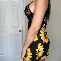 Yoycol Women Sunflower Cami Top / Dress With Lace