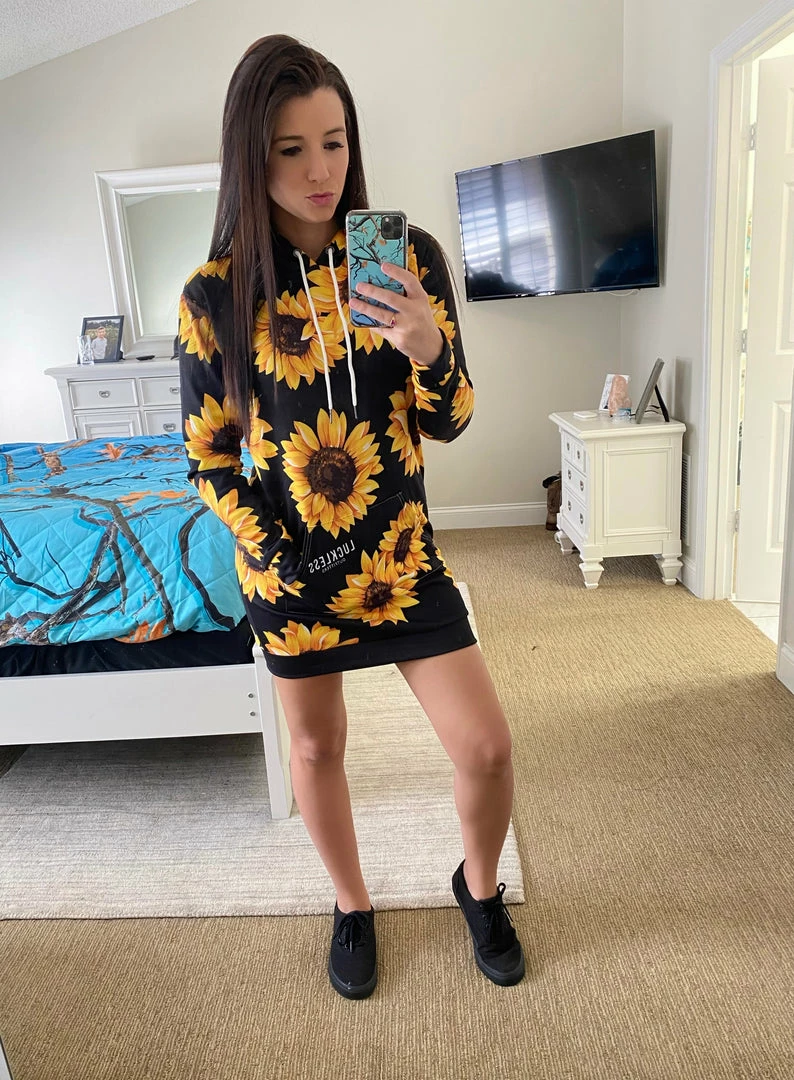 Wholesale ๐ฅ Yoycol Sunflower Hoodie ๐ Dress | Black ๐ฉ Women ๐ 9 Yoycol Sunflower Hoodie Dress | Black Women