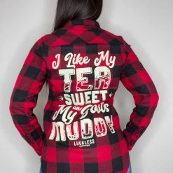 Deals ๐ Luckless Outfitters Ladies Boyfriend Flannel - Tea Sweet & ๐ฅพ Boots Muddy โค๏ธ 10 Luckless Outfitters Ladies Boyfriend Flannel - Tea Sweet & Boots Muddy