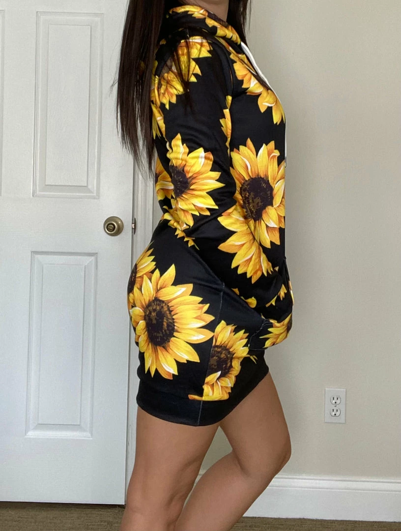 Wholesale ๐ฅ Yoycol Sunflower Hoodie ๐ Dress | Black ๐ฉ Women ๐ 6 Yoycol Sunflower Hoodie Dress | Black Women