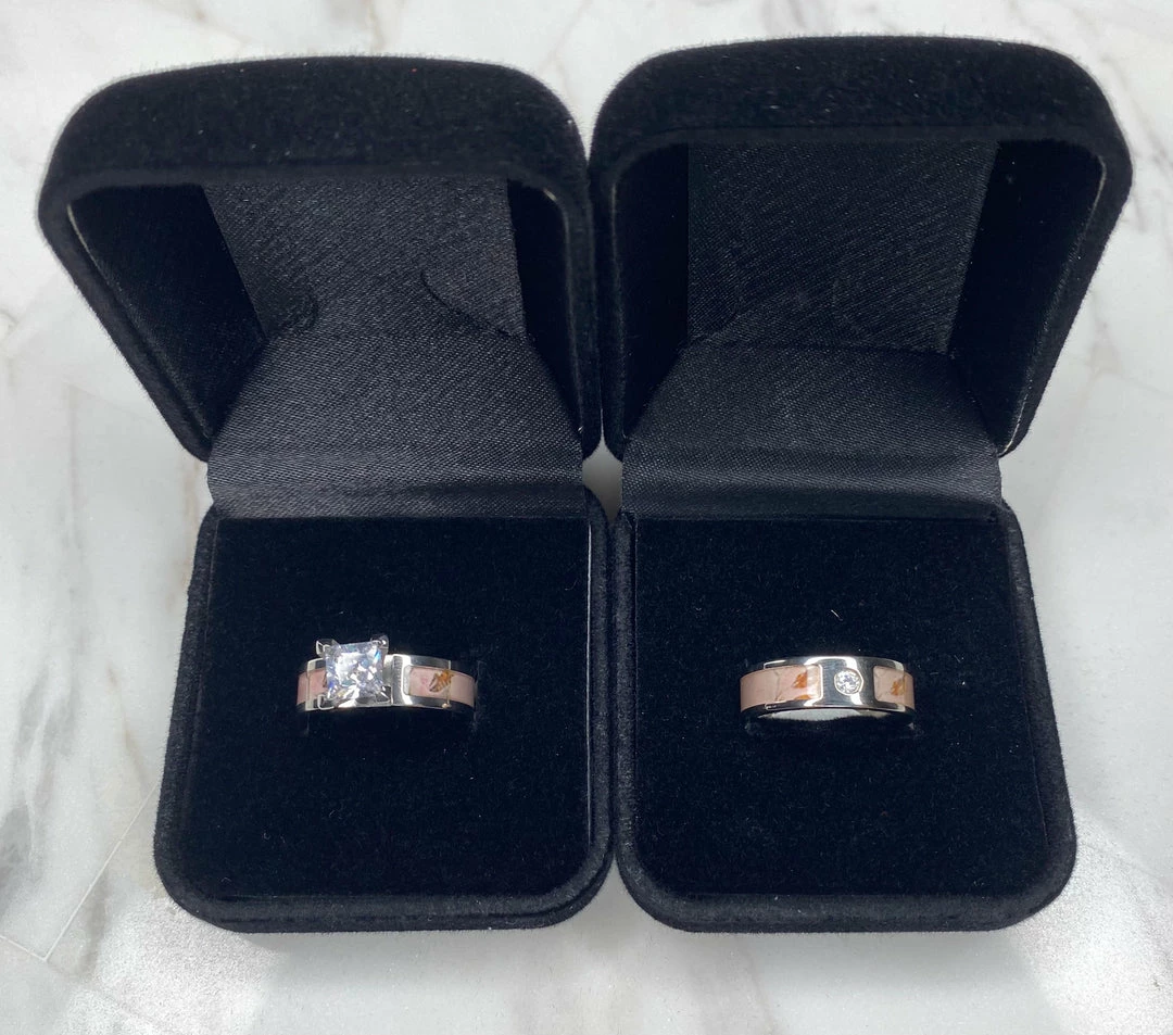 Hot Sale ✔️ AliExpress 👩 Women Pink Camo Titanium Wedding Ring Set ✨ 6 AliExpress Women Pink Camo Titanium Wedding Ring Set