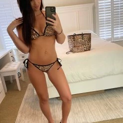 Interestprint Women Wild Cat Triangle Bikini