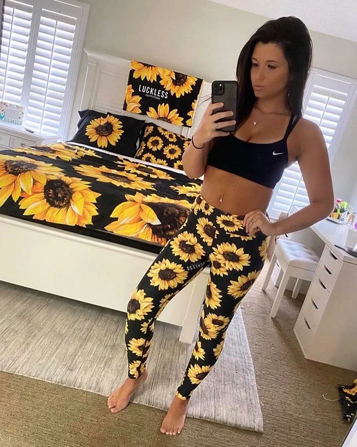 Budget ๐ Printful Sunflower Yoga Leggings ๐ 4 Printful Sunflower Yoga Leggings