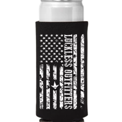 Luckless Outfitters Grunge Flag Tall - Slim Can Koozie
