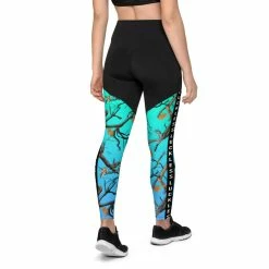 Luckless Outfitters Darlin Camo Compression Leggings Aquamarine