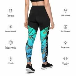 Luckless Outfitters Darlin Camo Compression Leggings Aquamarine