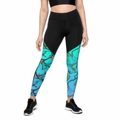 Luckless Outfitters Darlin Camo Compression Leggings Aquamarine
