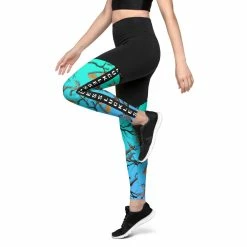 Luckless Outfitters Darlin Camo Compression Leggings Aquamarine