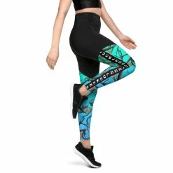 Luckless Outfitters Darlin Camo Compression Leggings Aquamarine