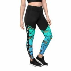 Luckless Outfitters Darlin Camo Compression Leggings Aquamarine