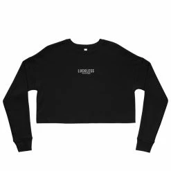 Luckless Outfitters Luckless Monochrome Embroidered Crop Sweatshirt (Multiple Colors)