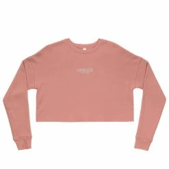 Luckless Outfitters Luckless Monochrome Embroidered Crop Sweatshirt (Multiple Colors)